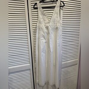 Elegant cotton Embroidered white Dress